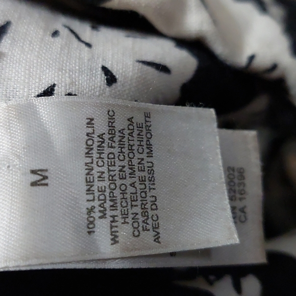 Ladies long sleeve printed linen top - Picture 4 of 4